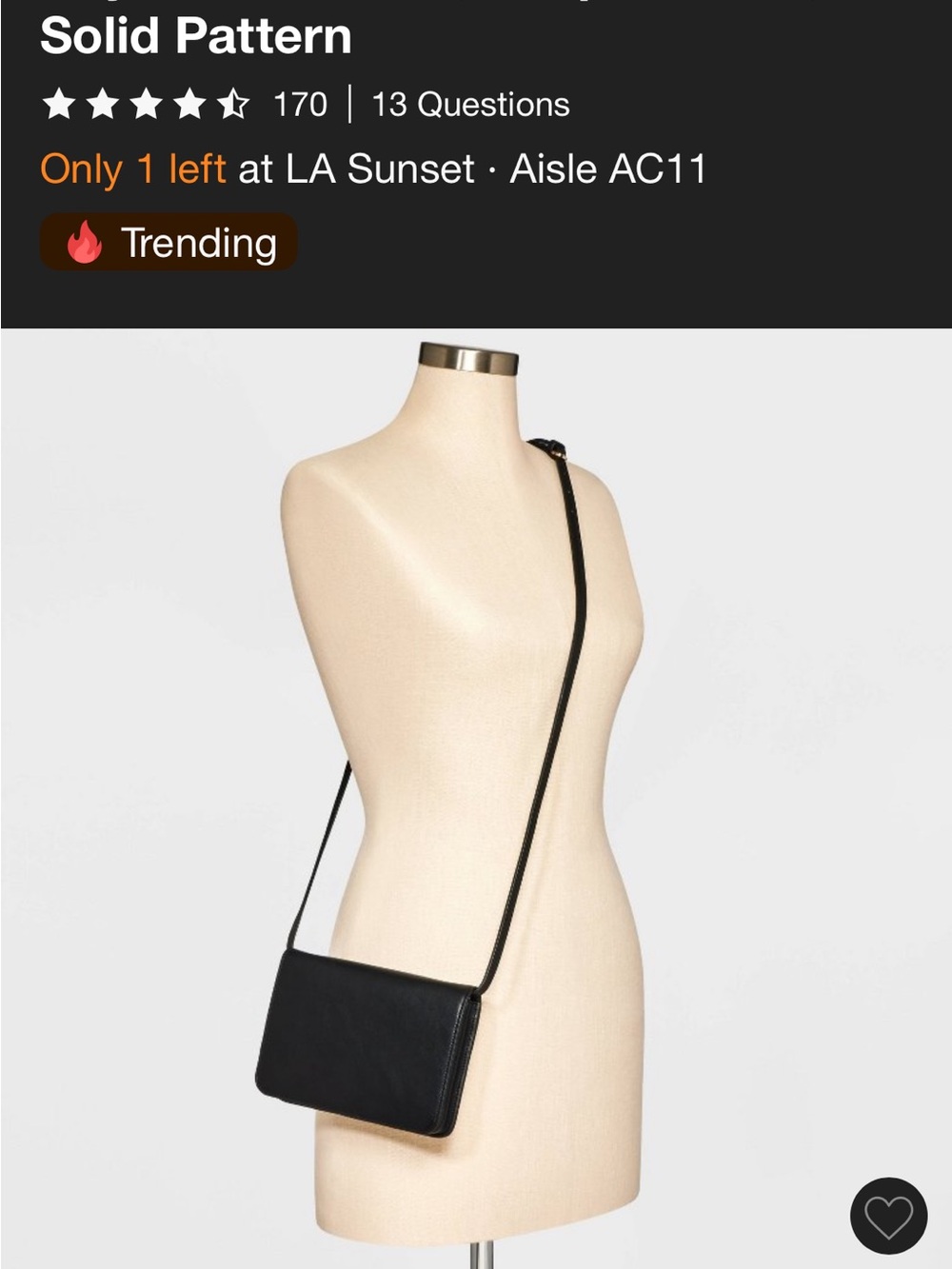 a new day Black Crossbody Wallet Bag
